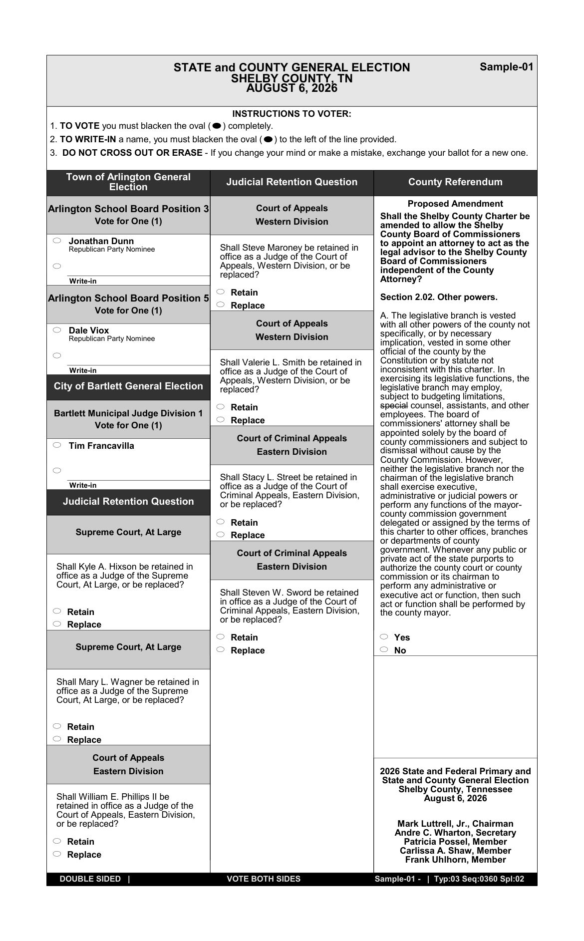 Shelby County Official Sample Ballot (all races) — page 3 of 3