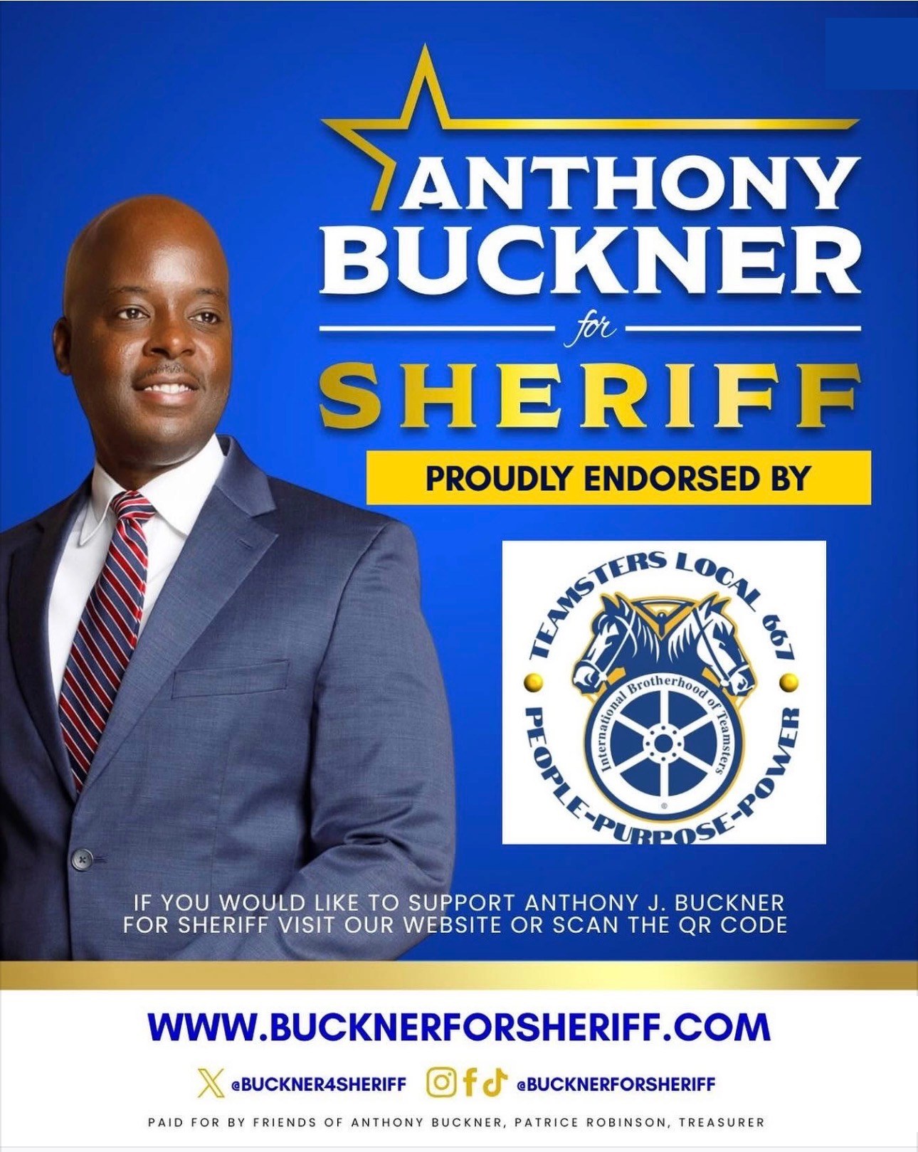 Anthony J. Buckner campaign flyer