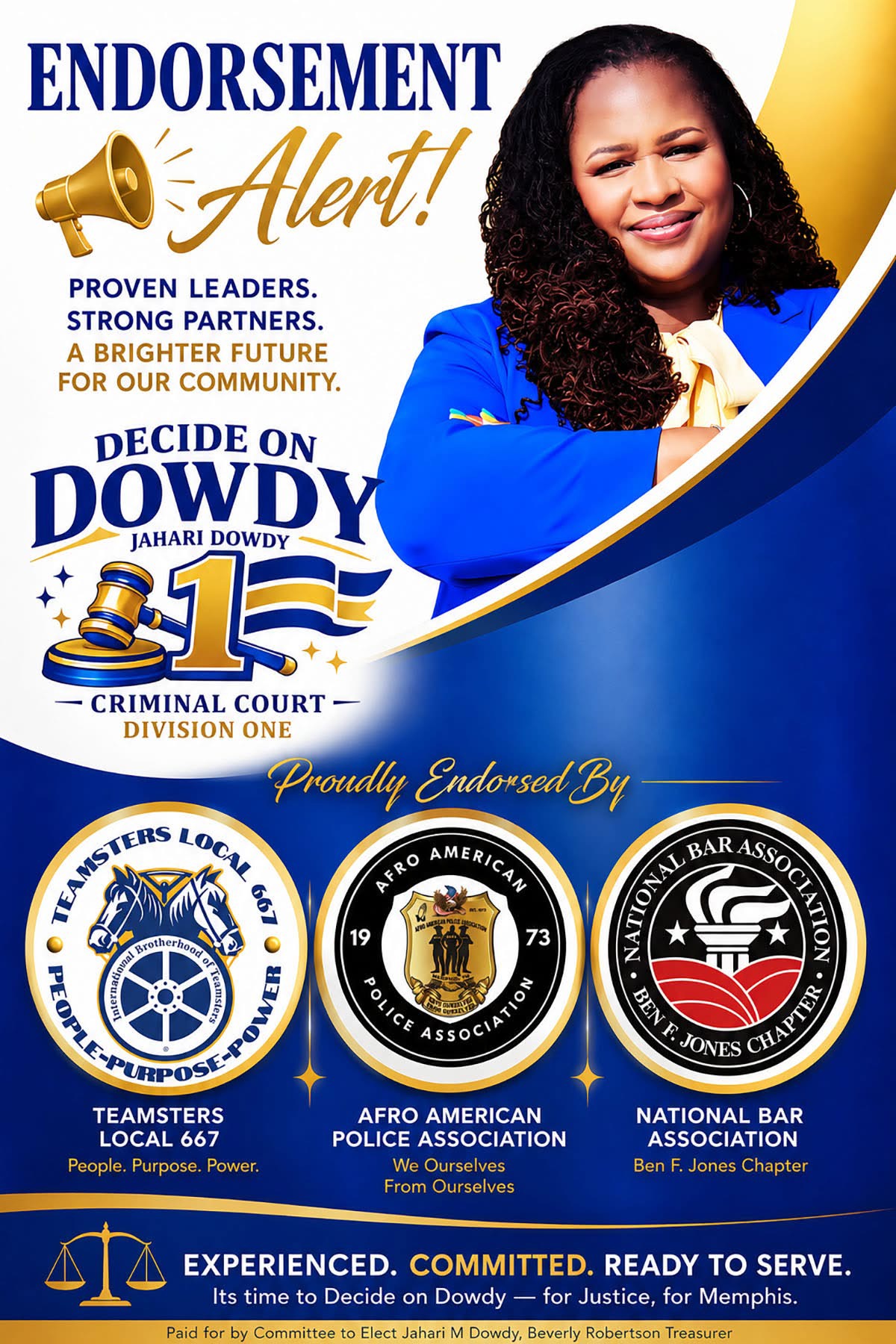 Jahari Dowdy campaign flyer