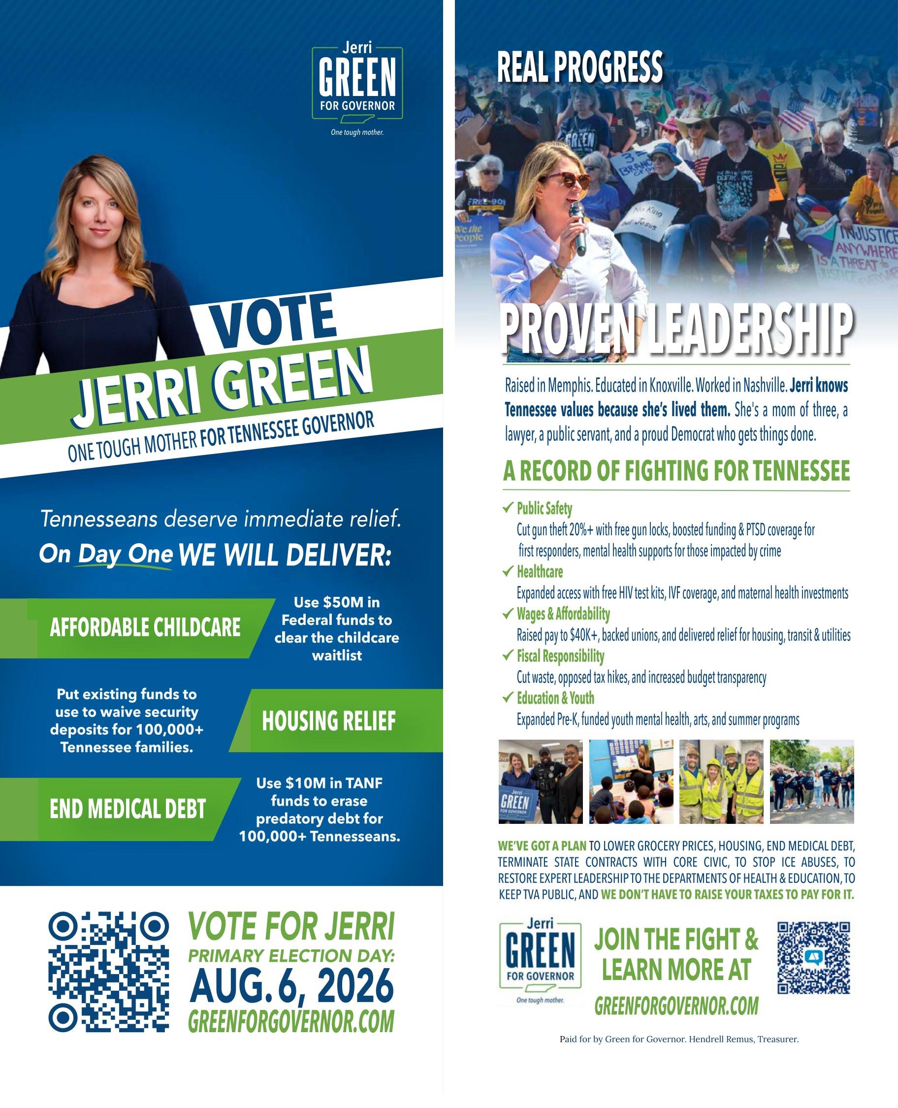 Jerri Green campaign flyer