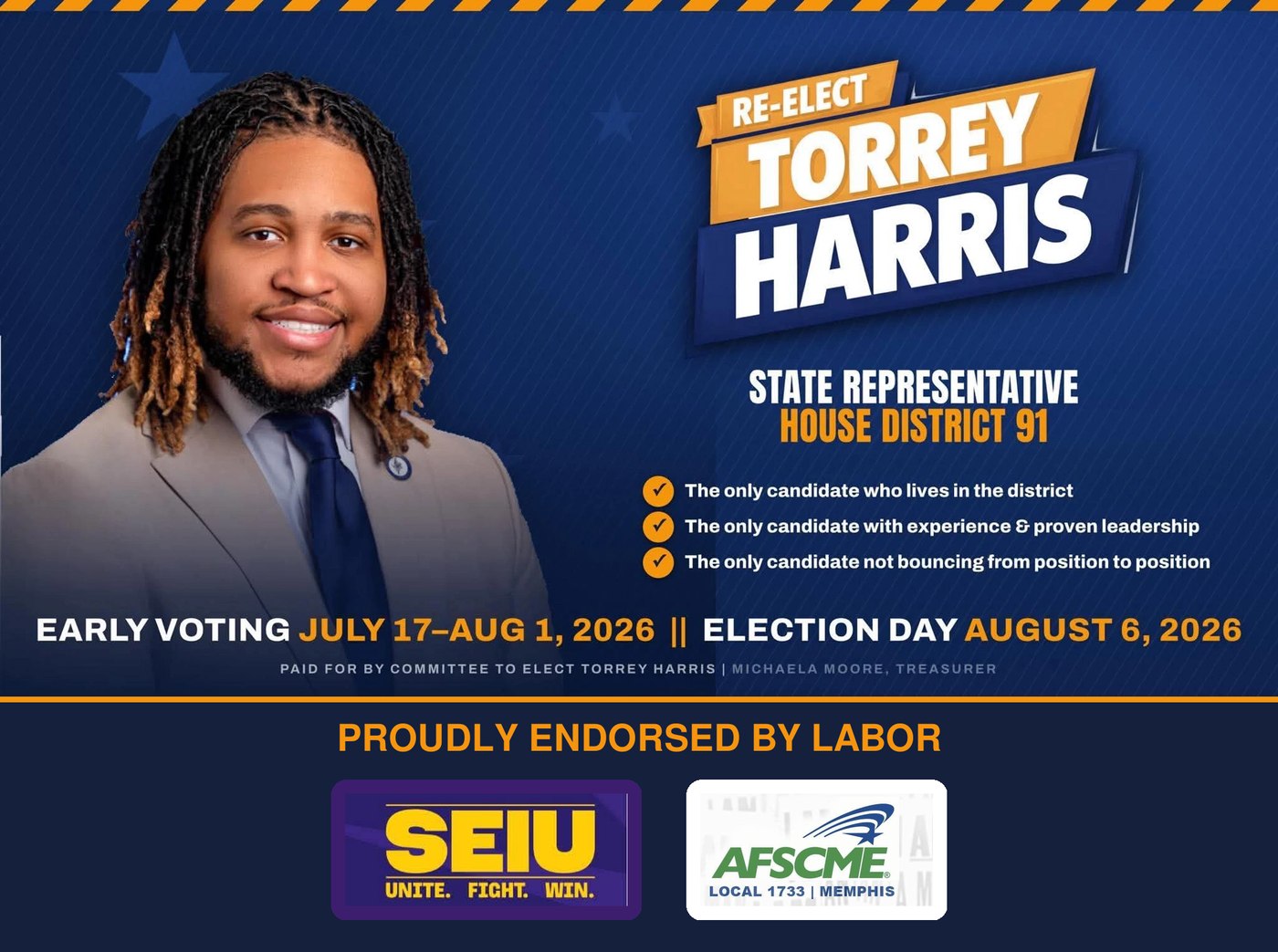 Torrey C. Harris campaign flyer