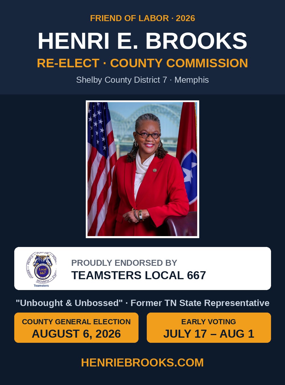 Henri E. Brooks campaign flyer