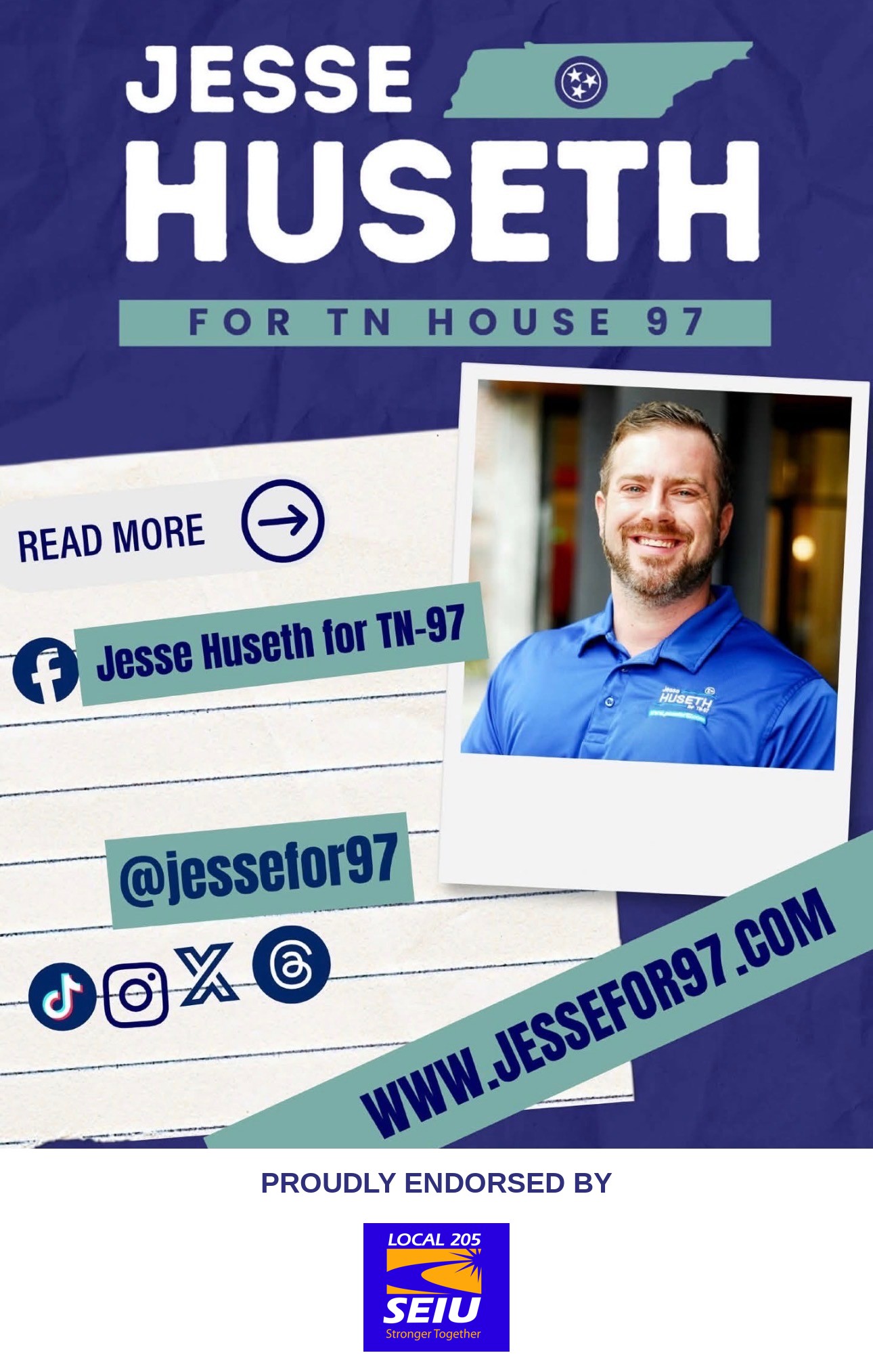 Jesse Huseth campaign flyer