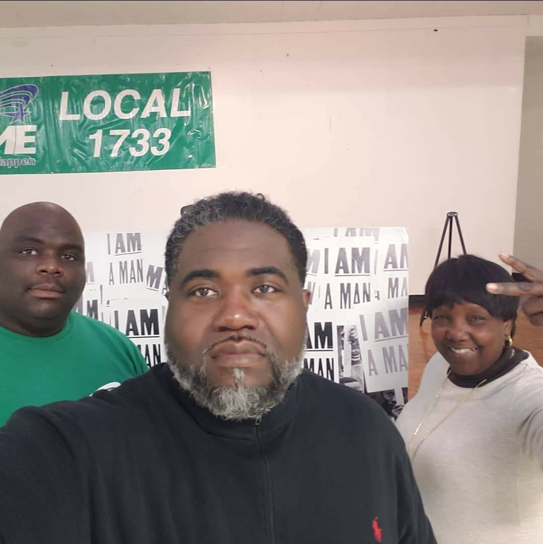Jason Hunter, Kevin Bradshaw and Gail Tyree at AFSCME Local 1733