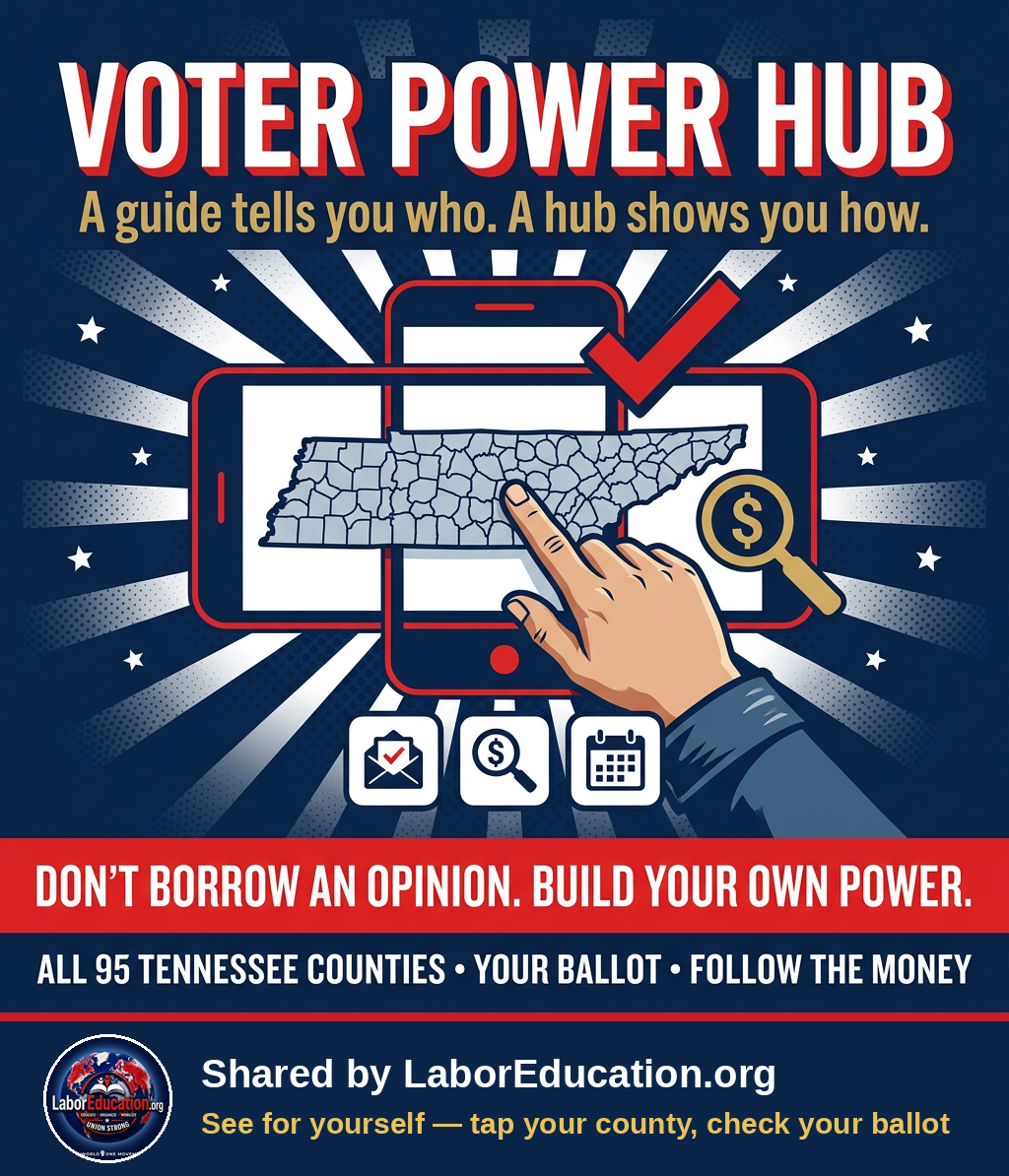 Voter Power Hub — a guide tells you who, a hub shows you how